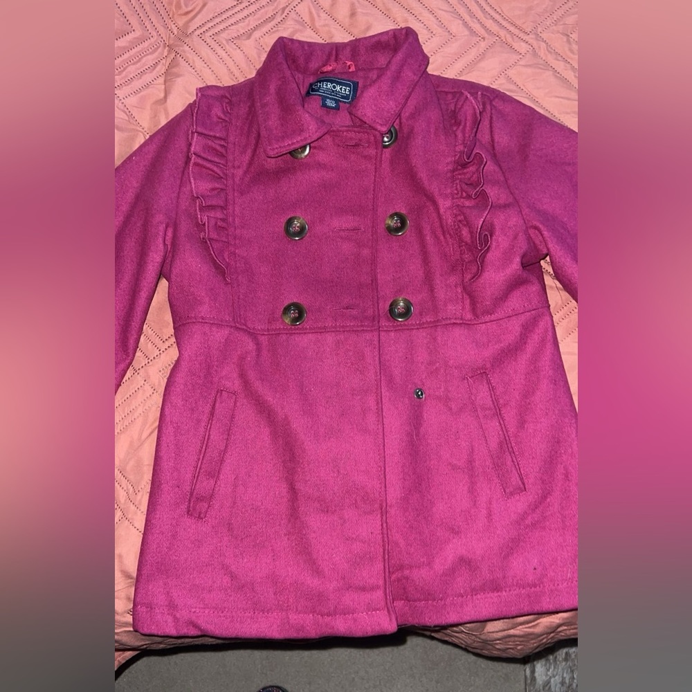 Berry pinkish purple pea coat